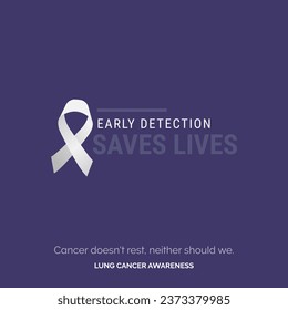 Triumph Over Challenges. Vector Background Lung Cancer Drive