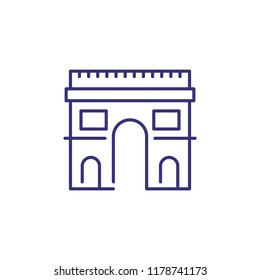 Triumphal arc line icon. Landmark, destination, famous place. Sightseeing concept. Vector illustration can be used for topics like victory, history, architecture