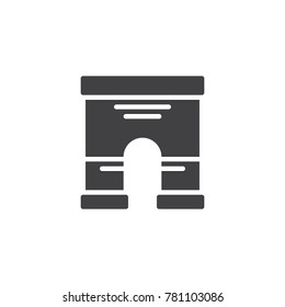 Triumphal arch architecture icon vector, filled flat sign, solid pictogram isolated on white. Symbol, logo illustration