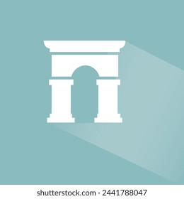 Triumphal arch architecture vector icon concept