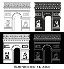 Triumphal Arch in black and white: contour and silhouette