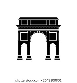 Triumphal Arch with Detailed Archway and Flat Top Monument Design