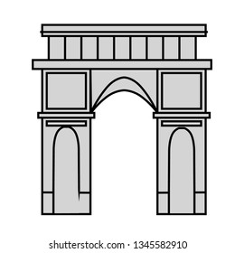 triumphal arch flat illustration on white