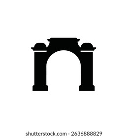 Triumphal arch icon black silhouette design.