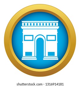 Triumphal arch icon blue vector isolated on white background for any design