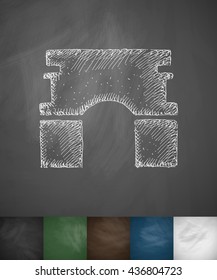 Triumphal Arch icon. Hand drawn vector illustration