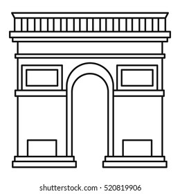 Triumphal arch icon. Outline illustration of triumphal arch vector icon for web