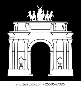 Ilustración vectorial del Monumento al Arco del Triunfo