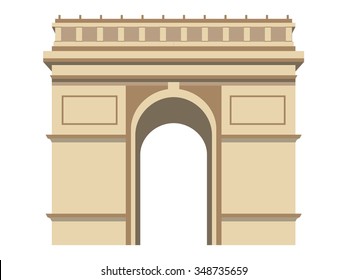 Triumphal Arch. Paris. Isolated on white.