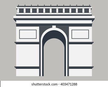 Triumphal Arch. Paris. Vector illustration.