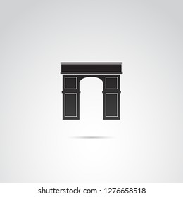 Triumphal arch vector icon isolated on white background.
