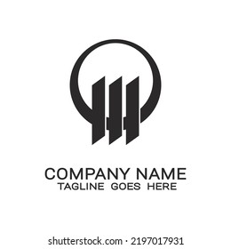 logotipo creativo de triunvirato, diseño de construcción triple.
