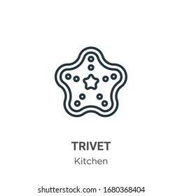 Trivet outline vector icon. Thin line black trivet icon, flat vector simple element illustration from editable kitchen concept isolated stroke on white background