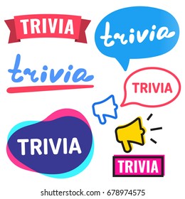 Trivia. Badge, Icon, Logo Set. Vector Illustrations On White Background. 