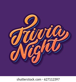 Trivia night banner. Vector lettering.