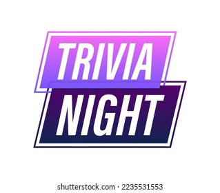 botón de noche de Trivia, icono, emblema, etiqueta. Ilustración de material vectorial.