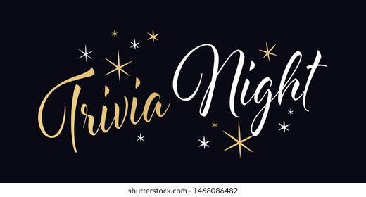 Trivia night calligraphy with stars