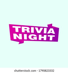 Trivia Night labels banners vector ribbon design template. Banner sale tag. Market special offer discount label