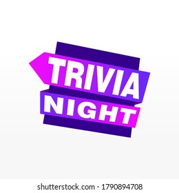 Trivia Night labels banners vector ribbon design template. Banner sale tag. Market special offer discount label