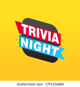 Trivia Night labels banners vector ribbon design template. Banner sale tag. Market special offer discount label