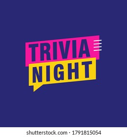 Trivia Night labels banners vector ribbon design template. Banner sale tag. Market special offer discount label