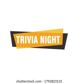 Trivia Night labels banners vector ribbon design template. Banner sale tag. Market special offer discount label