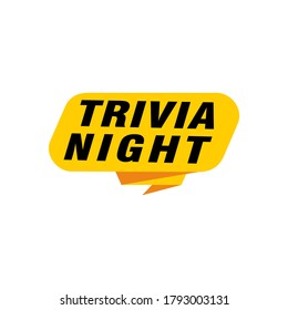Trivia Etiqueta de noche banners de la plantilla de diseño de la cinta vectorial. Etiqueta de venta de pancartas. Etiqueta de descuento de oferta especial de mercado
