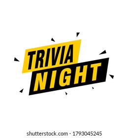 Trivia Night labels banners vector ribbon design template. Banner sale tag. Market special offer discount label