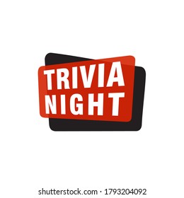 Trivia Night Labels Banner Vektorband Design Vorlage. Werbebanner-Verkaufsmarke. Sonderangebot für den Markt
