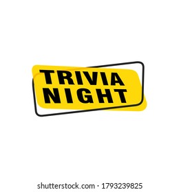 Trivia Etiqueta de noche banners de la plantilla de diseño de la cinta vectorial. Etiqueta de venta de pancartas. Etiqueta de descuento de oferta especial de mercado