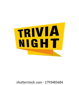 Trivia Night labels banners vector ribbon design template. Banner sale tag. Market special offer discount label