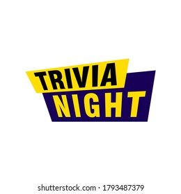 Trivia Night labels banners vector ribbon design template. Banner sale tag. Market special offer discount label