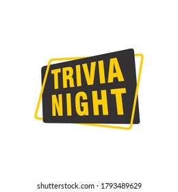 Trivia Etiqueta de noche banners de la plantilla de diseño de la cinta vectorial. Etiqueta de venta de pancartas. Etiqueta de descuento de oferta especial de mercado