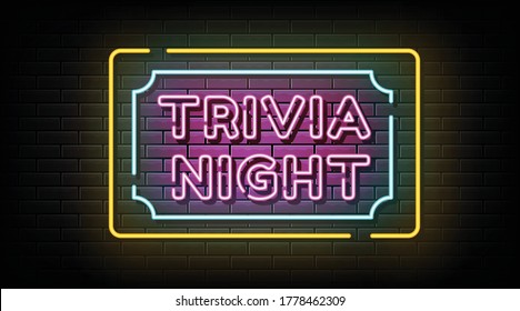 Trivia Night Neon Sign, Neon Symbol