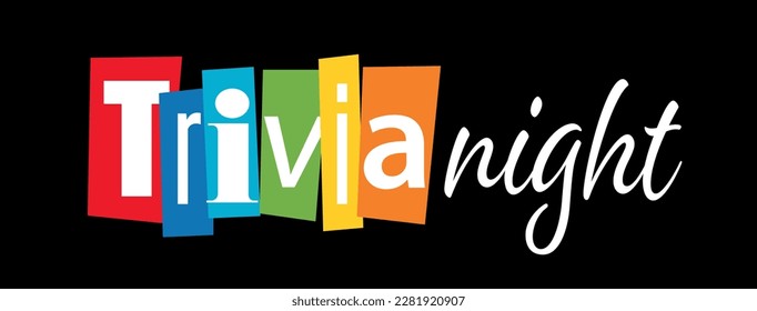 Noche de Trivia en letras cortadas