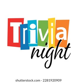 Noche de Trivia en letras cortadas