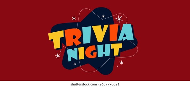 Trivia noite no fundo vermelho