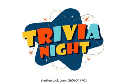 Trivia-Nacht auf weißem Hintergrund