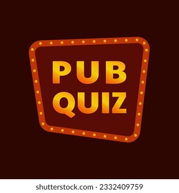 Trivia Nacht. Quiz Nacht. PUB-Quiz. Vektorbanner für Quizobjekte.