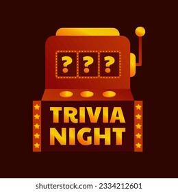 Trivia Nacht. Quiz Nacht. PUB-Quiz. Vektorbanner für Quizobjekte.