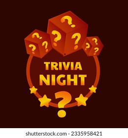 Trivia Nacht. Quiz Nacht. PUB-Quiz. Vektorbanner für Quizobjekte.