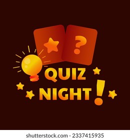 Trivia Nacht. Quiz Nacht. PUB-Quiz. Vektorbanner für Quizobjekte.