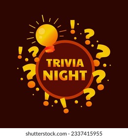 Trivia night. Quiz night. PUB quiz. Vector banner for quiz assets.