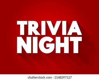 Trivia Night Text Concept For Presentations And Reports