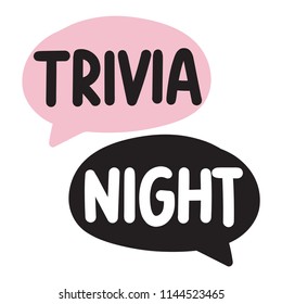 Trivia Night. Vector Hand Drawn Icon Illustration On White Background.