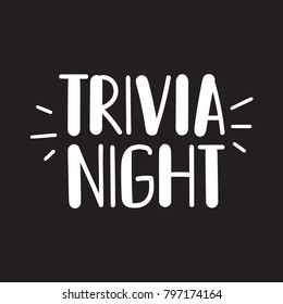 Trivia Night Vector Hand Drawn Lettering Stock Vector (Royalty Free ...