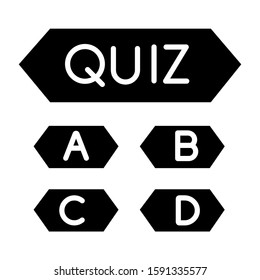 Trivia quiz glyph icon. Question-answer game. Competition, contest. Mental exercise. Knowledge, intelligence test. Solution finding. Silhouette symbol. Negative space. Vector isolated illustration