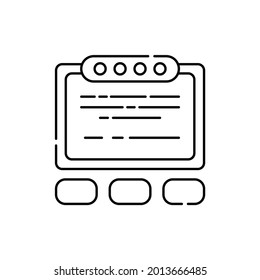 Trivia quiz olor line Symbol. Computerspiele Genres. Piktogramm für Webseiten, mobile App, Promo.