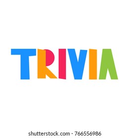 Trivia. Vector hand drawn illustration poster, banner on white background.