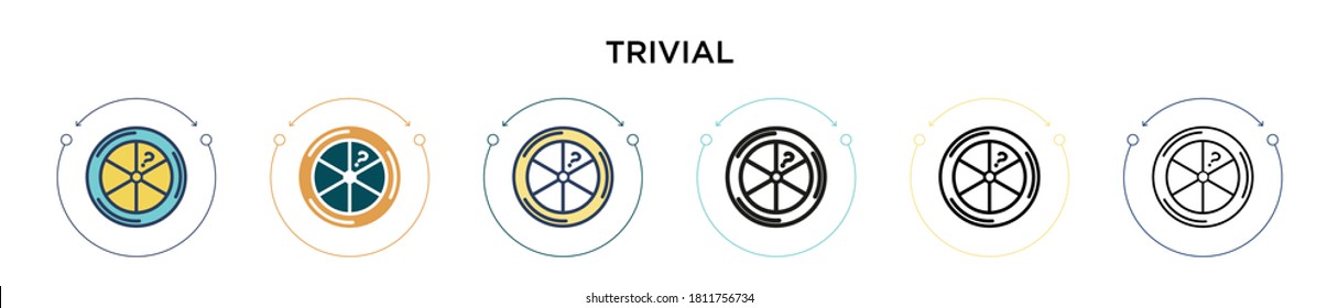Trivial icon in filled, thin line, outline and stroke style. Vector illustration of two colored and black trivial vector icons designs can be used for mobile, ui, web